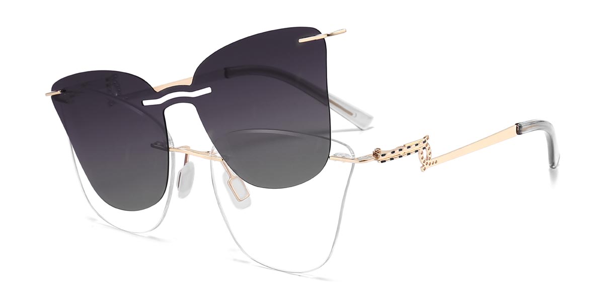 Oro Wilmoth - Cat Eye Clip-On Sunglasses