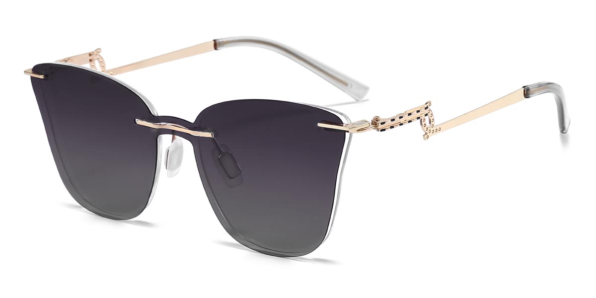 Gold Wilmoth - Cat Eye Clip-On Sunglasses