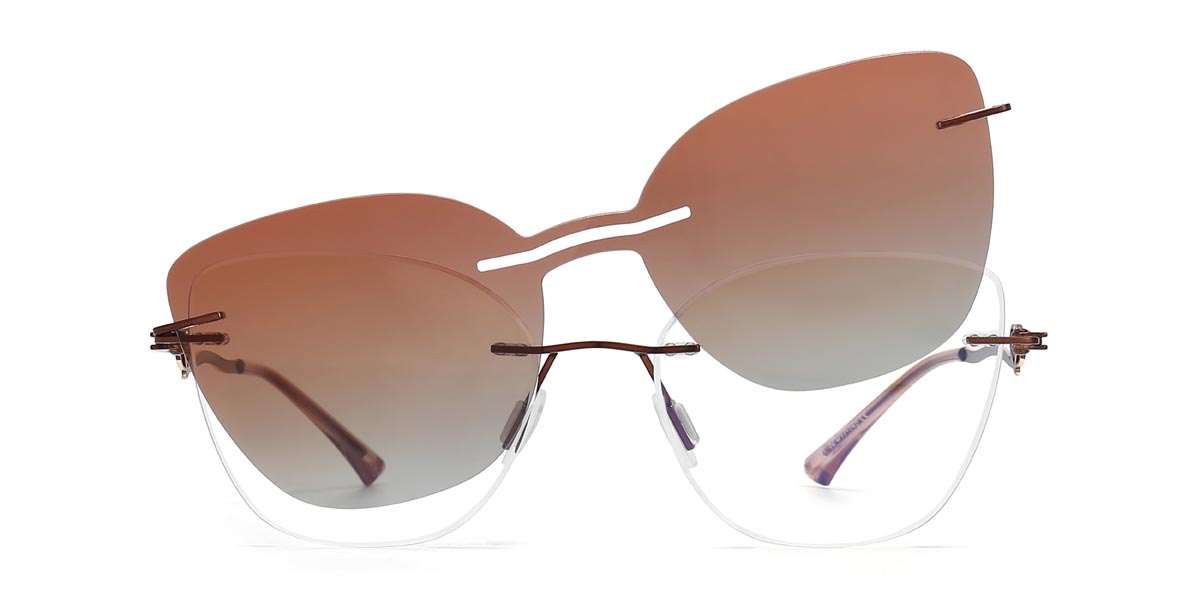 Barna Liz - Cat Eye Clip-On Sunglasses