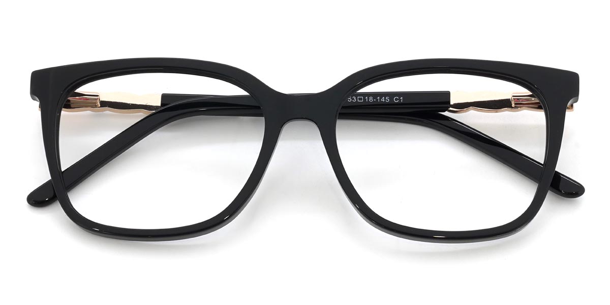 Black Ralap - Rectangle Glasses