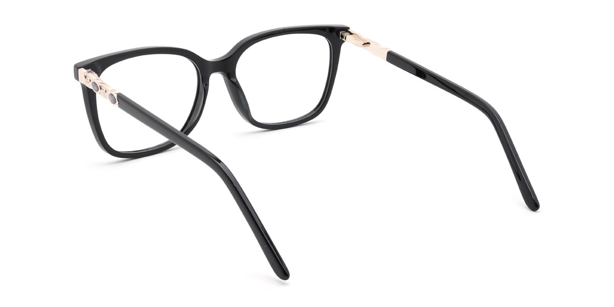 Black Ralap - Rectangle Glasses