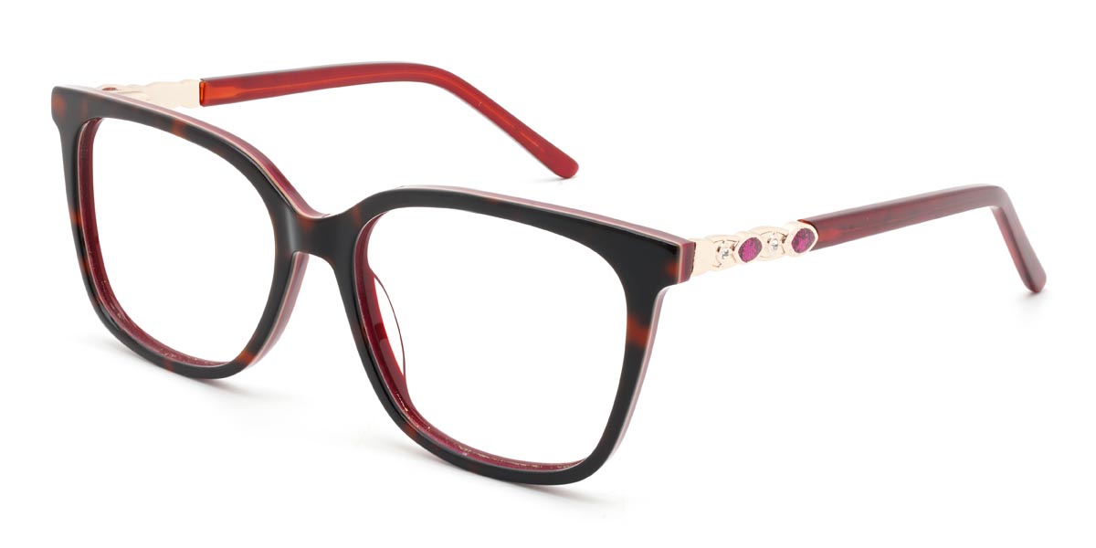 Wine Tortoiseshell Ralap - Rectangle Glasses