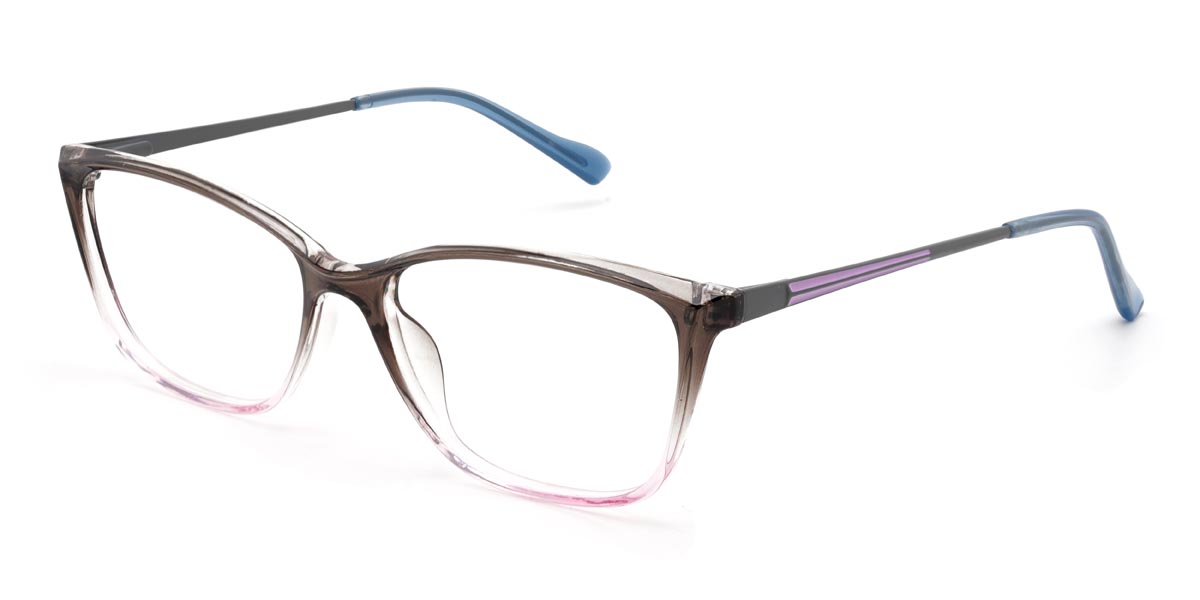 Grey Pink Gino - Rectangle Glasses