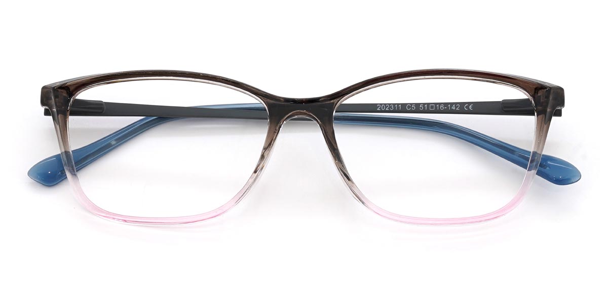 Grey Pink Gino - Rectangle Glasses