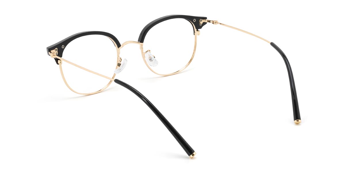 Gold Black Colbert - Oval Glasses