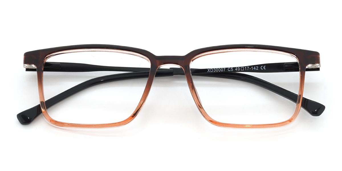 Gradient Brown Bertha - Rectangle Glasses