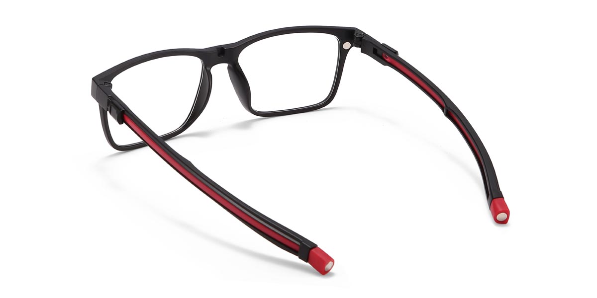 Black Red Moses - Rectangle Clip-On Sunglasses