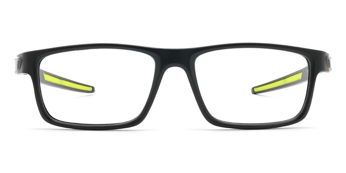 Black Green Abelard - Rectangle Glasses