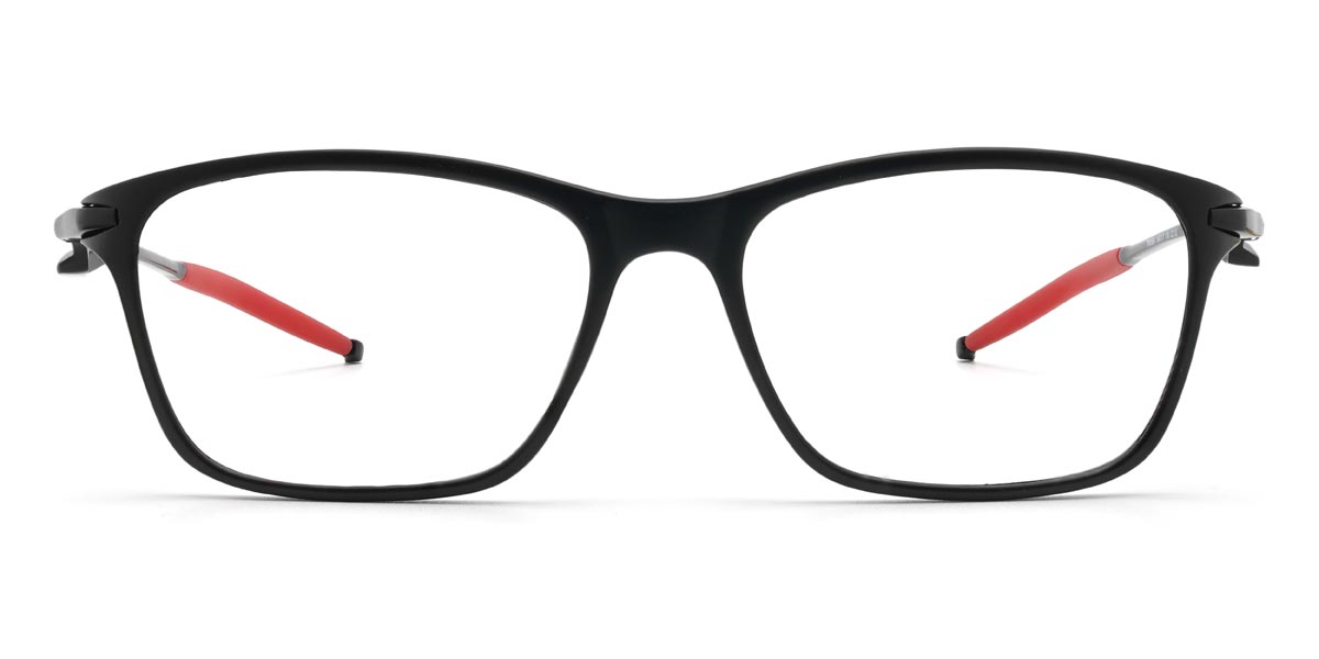 Black Red Eilian - Rectangle Glasses