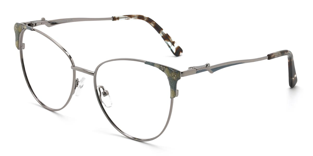 Blue Tortoiseshell Debbie - Oval Glasses