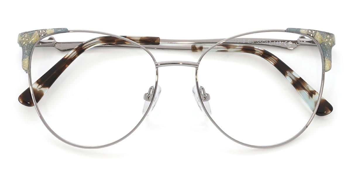 Blue Tortoiseshell Debbie - Oval Glasses