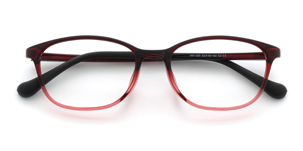 Rojo degradado Marks - Rectangle Glasses