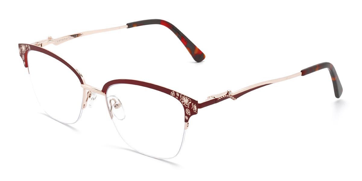 Rojo Henna - Rectangle Glasses