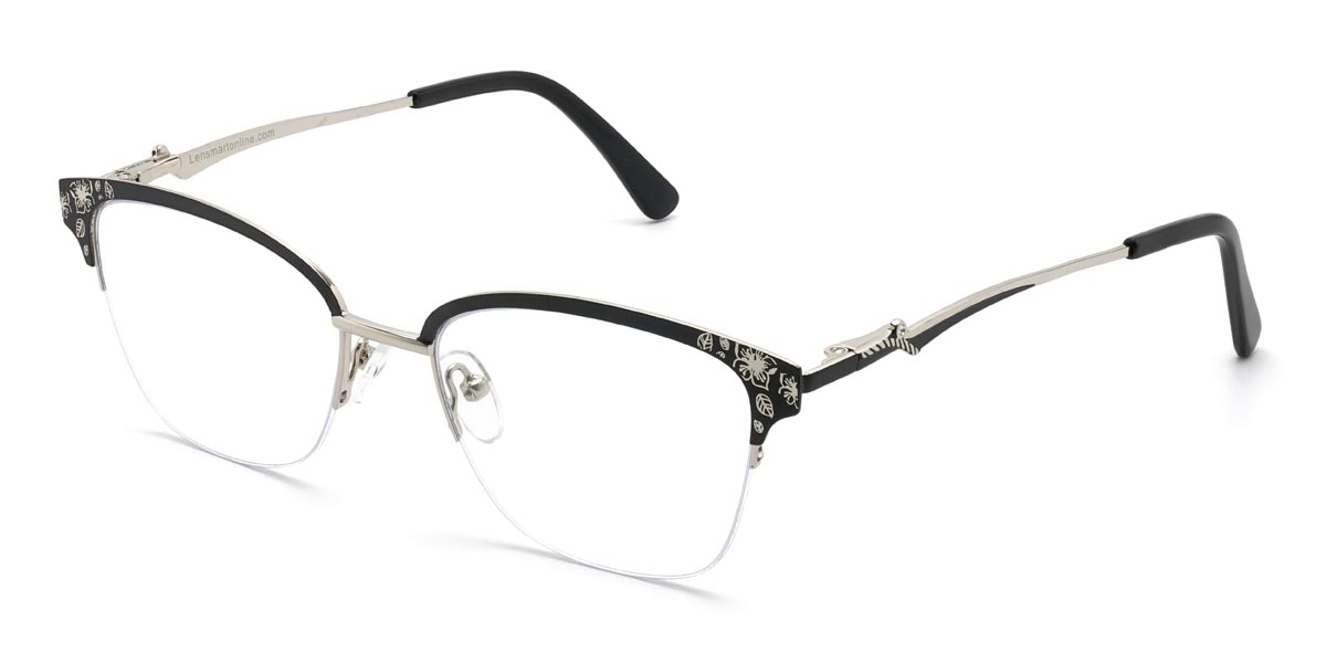 Schwarz Henna - Rectangle Glasses