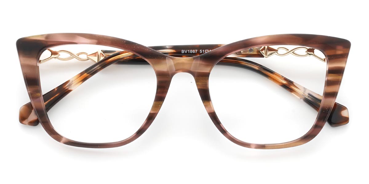 Lila Streifen Zelda - Cat Eye Glasses