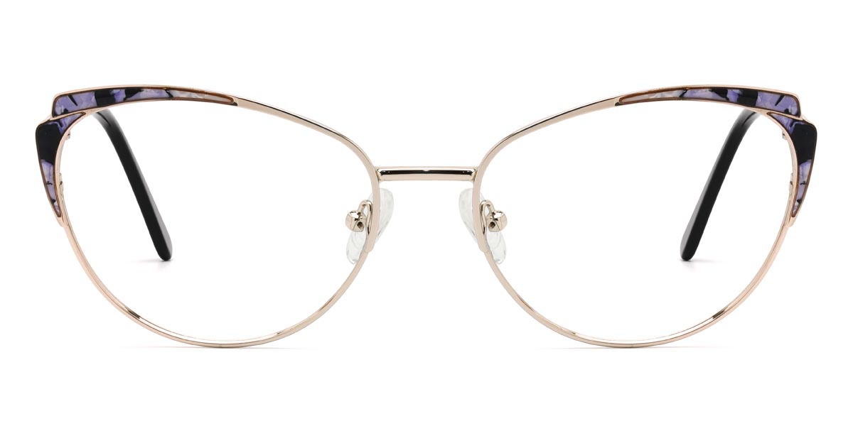 Gold Purple Tortoiseshell Yolanda - Cat Eye Glasses