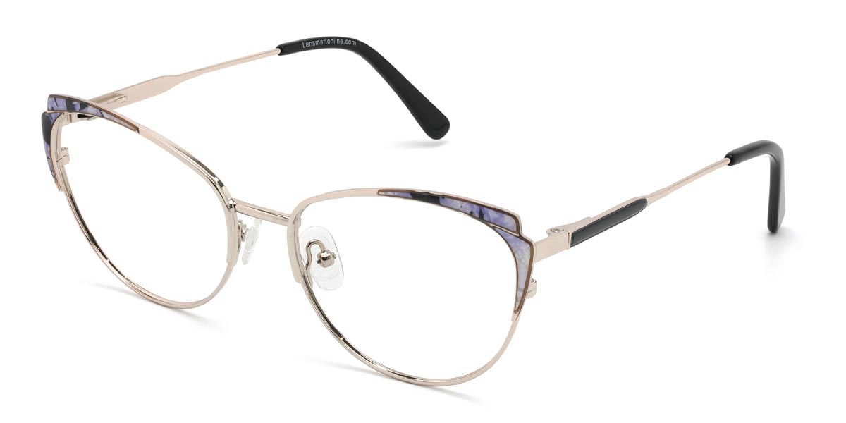 Gold Purple Tortoiseshell Yolanda - Cat Eye Glasses