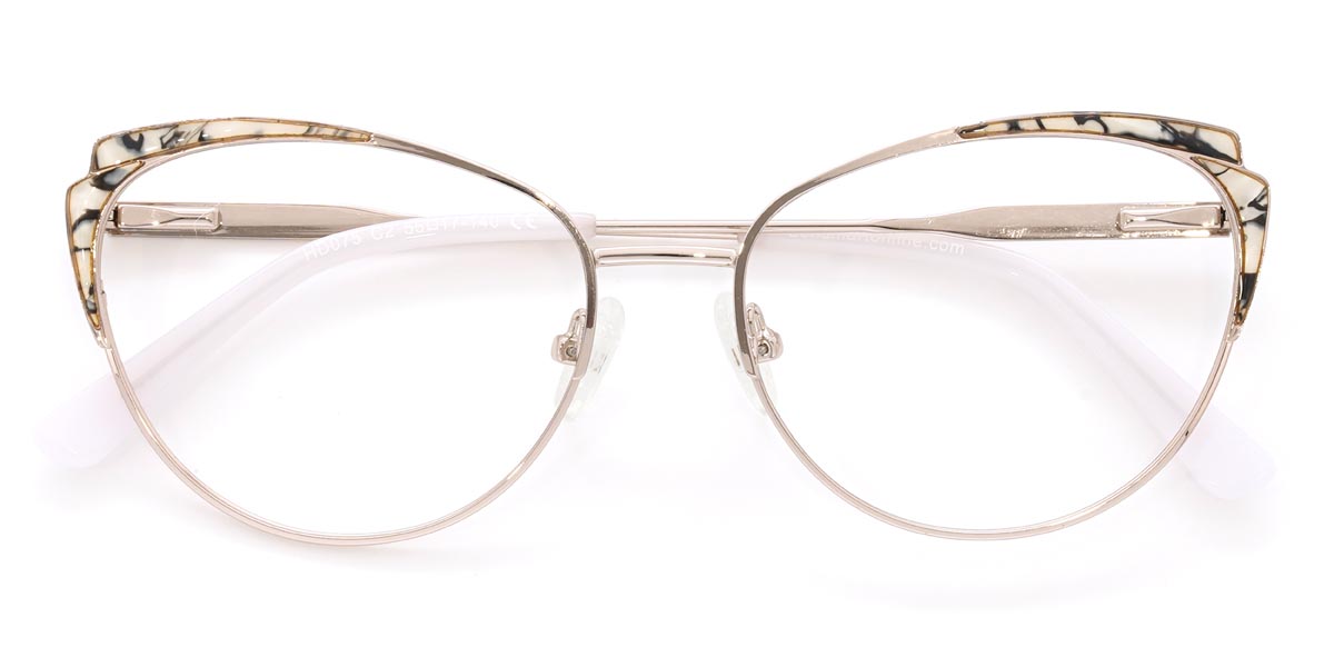 Or Blanc Écaille de tortue Yolanda - Cat Eye Glasses