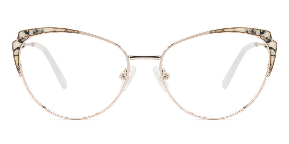 Or Blanc Écaille de tortue Yolanda - Cat Eye Glasses