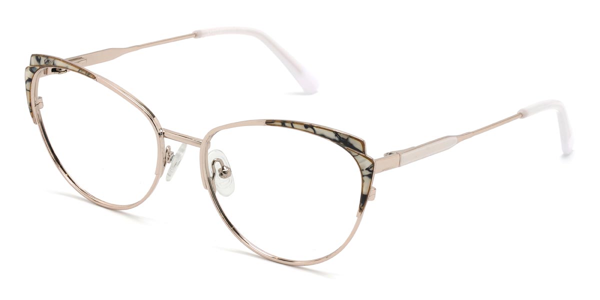 Or Blanc Écaille de tortue Yolanda - Cat Eye Glasses