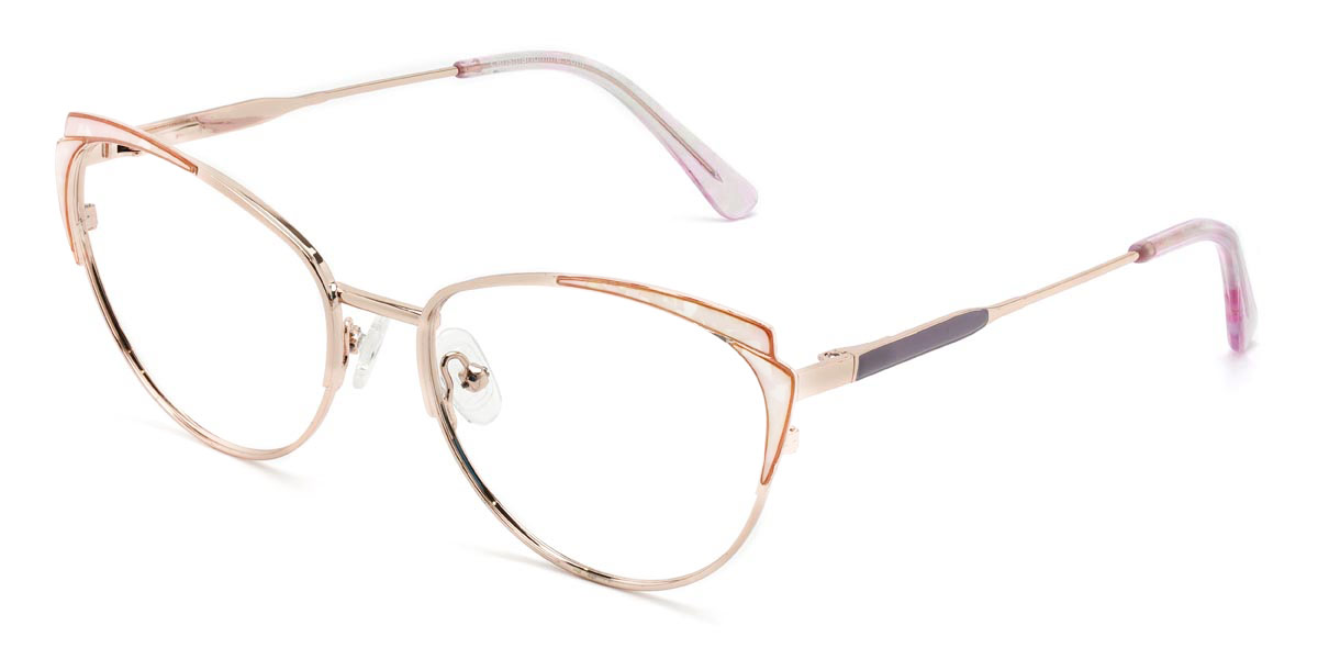 Rosé Gold Pink Yolanda - Cat Eye Glasses