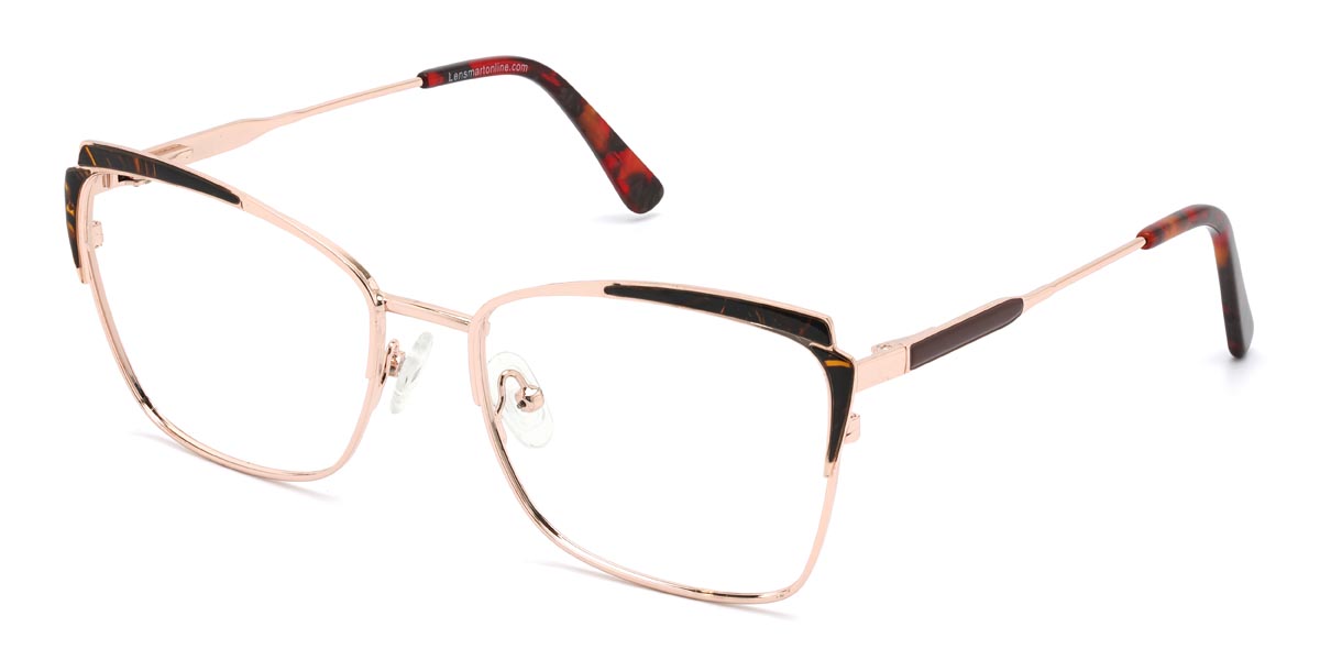 Rose Gold Schildpatt Aidan - Rectangle Glasses