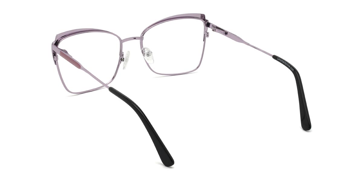 Purple Yellow Tortoiseshell Aidan - Rectangle Glasses