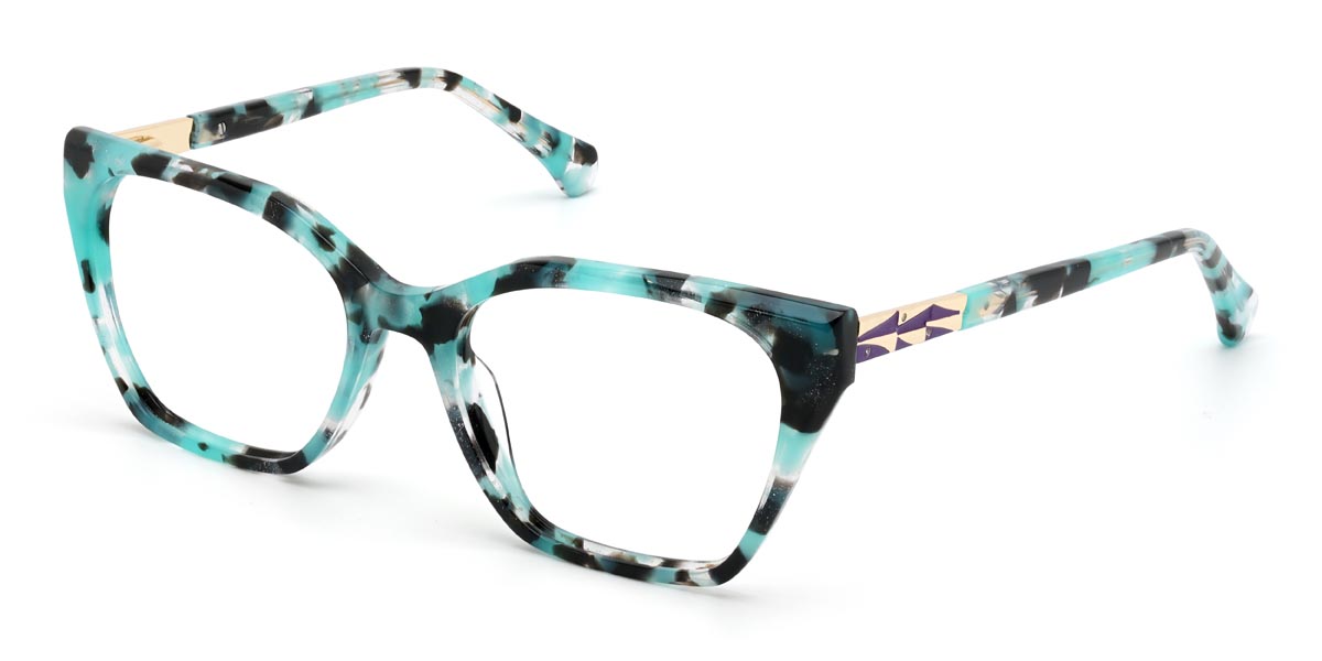 Verde azulado Carey Wynne Gafas - Cat Eye Glasses