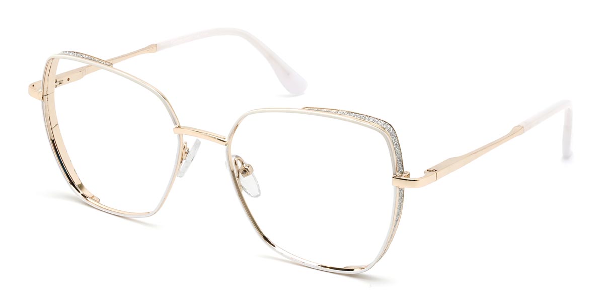 White Tonya Glasses - Square Glasses