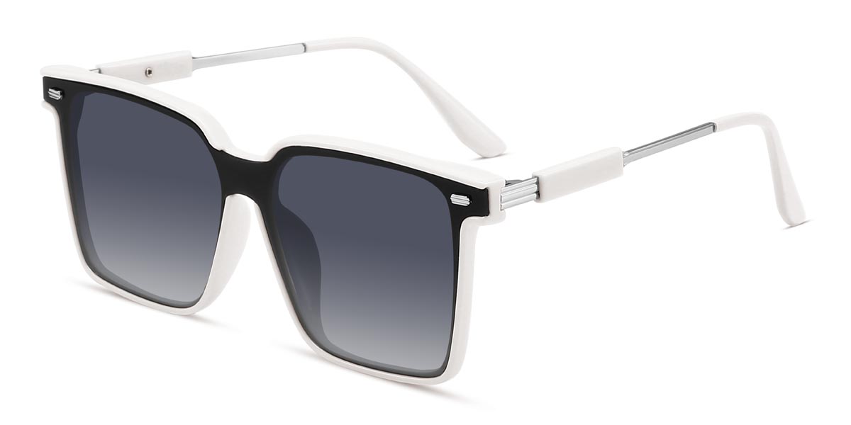 White Grey Rebecca - Square Sunglasses