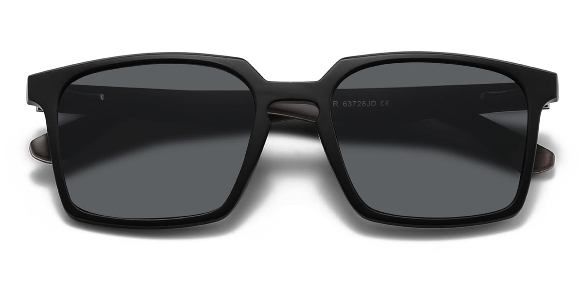 Negro Gris Phyllis - Square Sunglasses