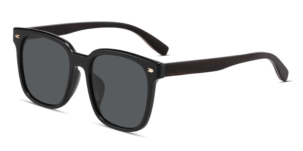 Preto Cinza Stephanie Óculos - Square Sunglasses