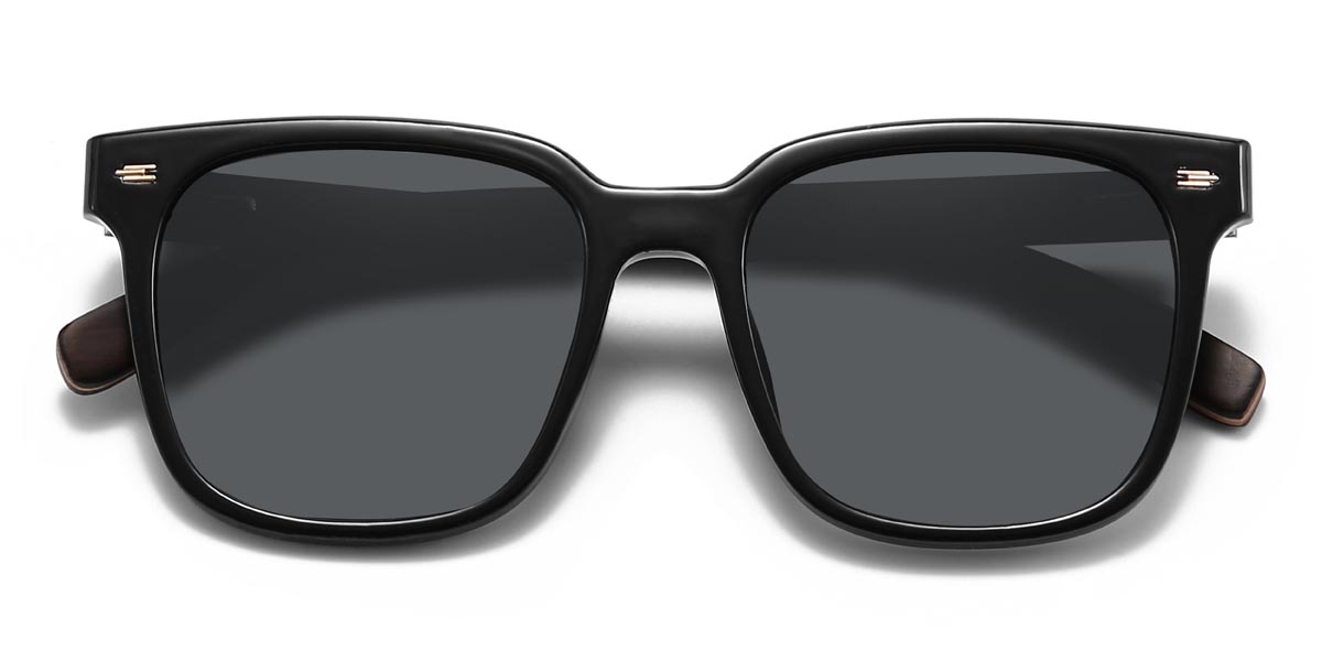 Black Grey Stephanie - Square Sunglasses