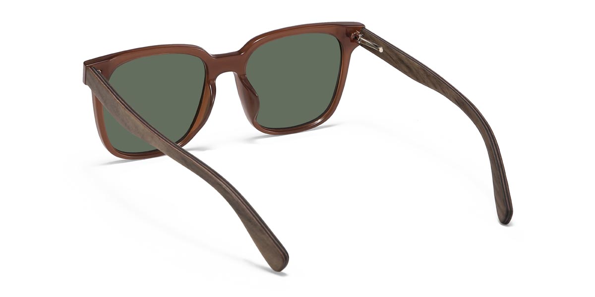 Marron Gris Stephanie Lunettes - Square Sunglasses