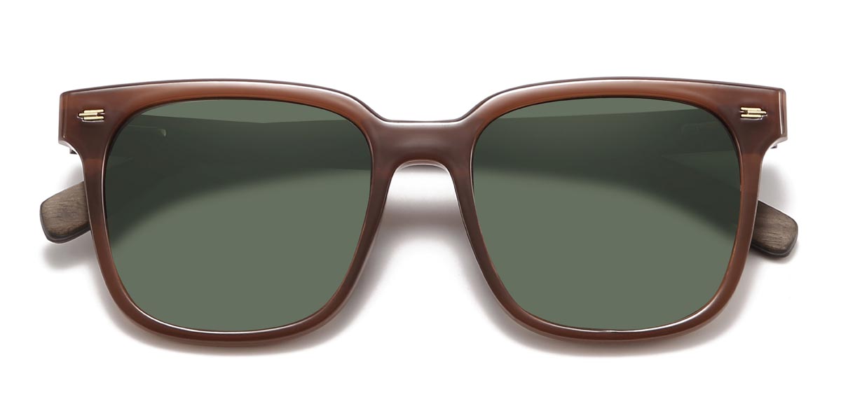 Marrón Gris Stephanie Gafas - Square Sunglasses