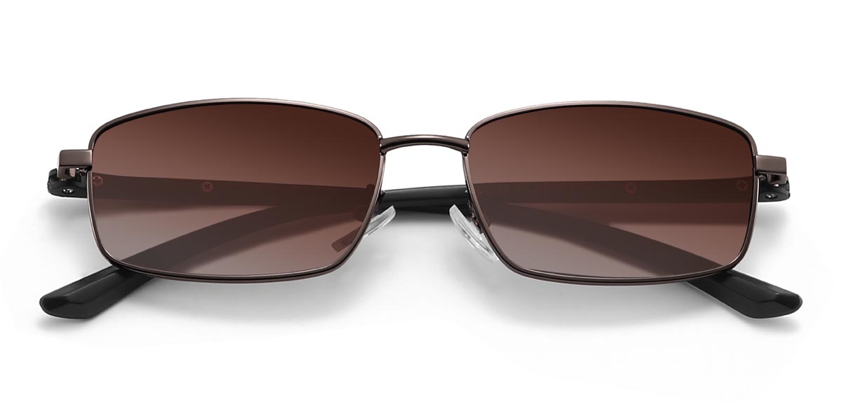 Brown Gradual Brown Alfred - Rectangle Sunglasses