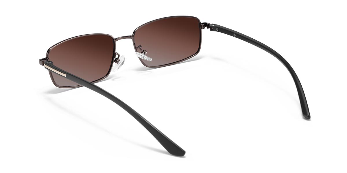 Brown Gradual Brown Alfred - Rectangle Sunglasses