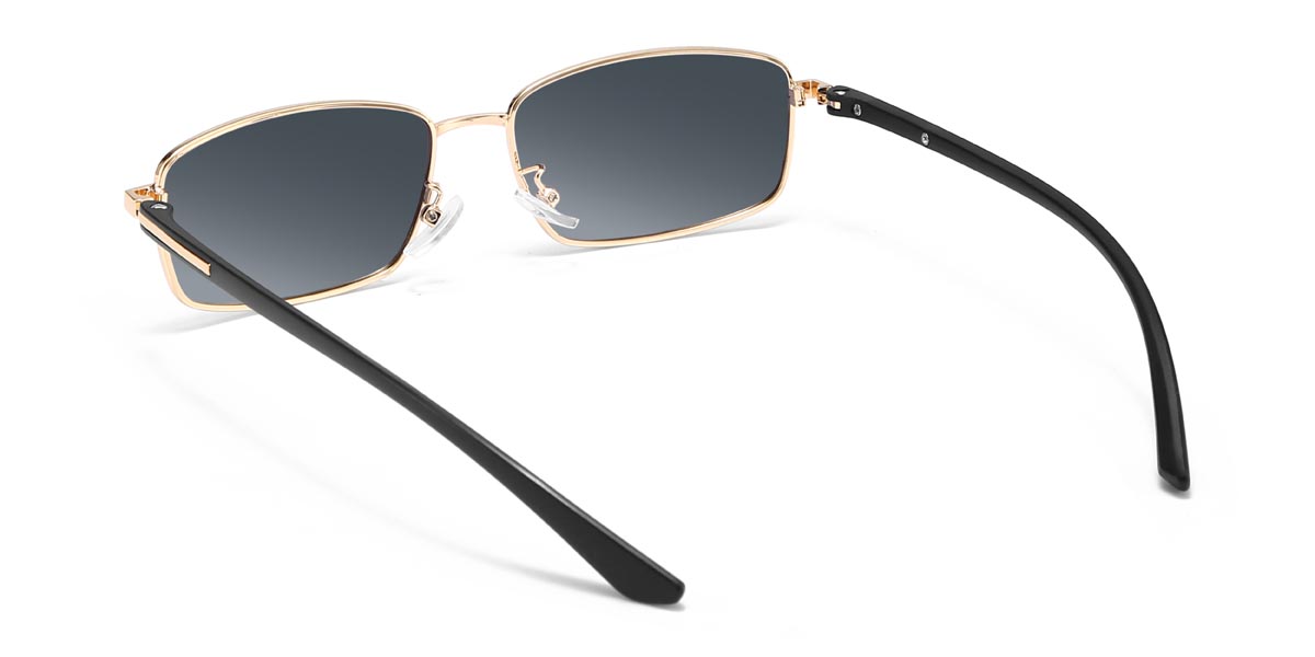 Gold Grey Alfred - Rectangle Sunglasses