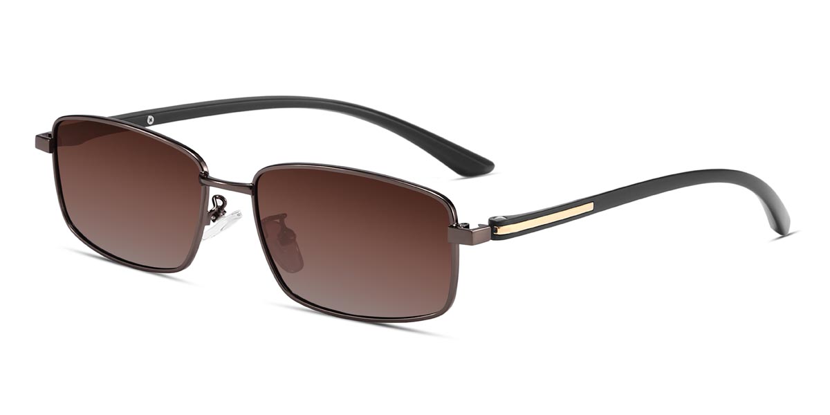 Brown Gradual Brown Alfred - Rectangle Sunglasses