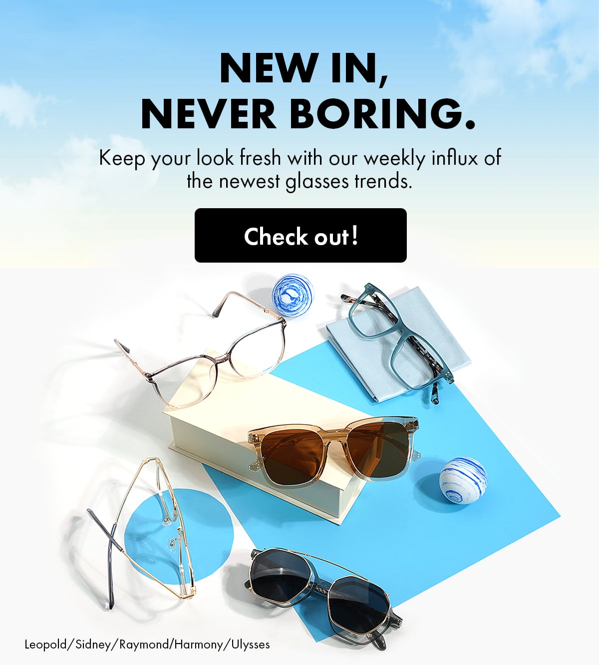 Advertisements for glasses online