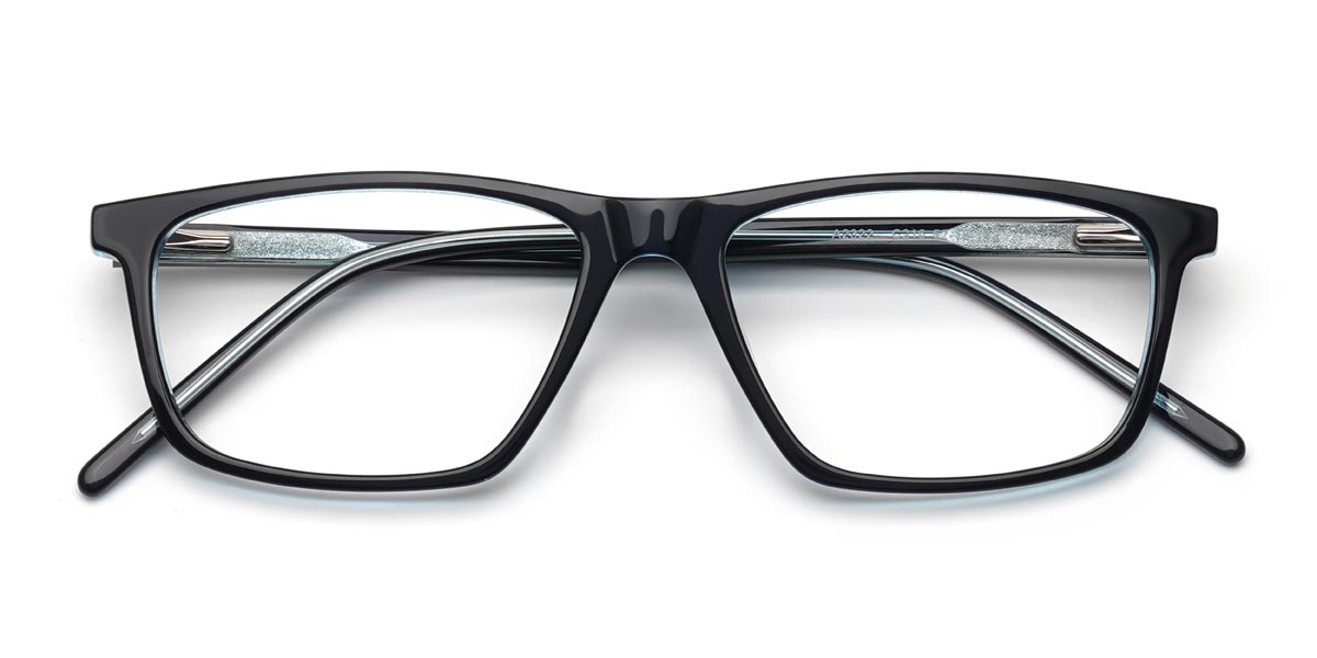 Black Blue Lawrence - Rectangle Glasses