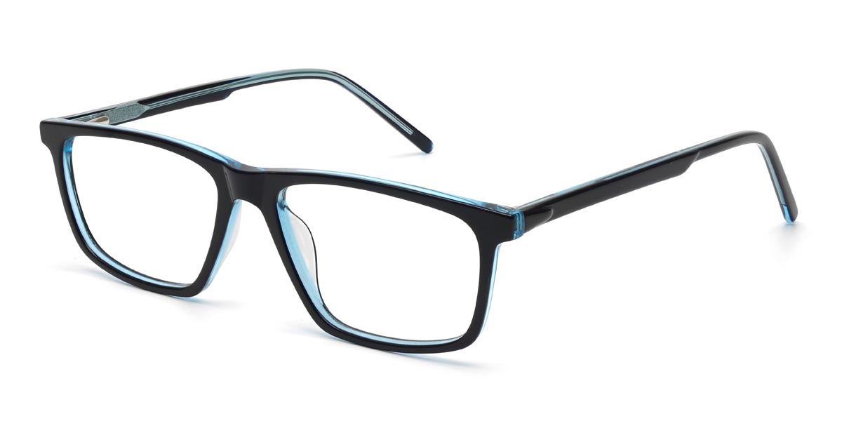 Black Blue Lawrence - Rectangle Glasses