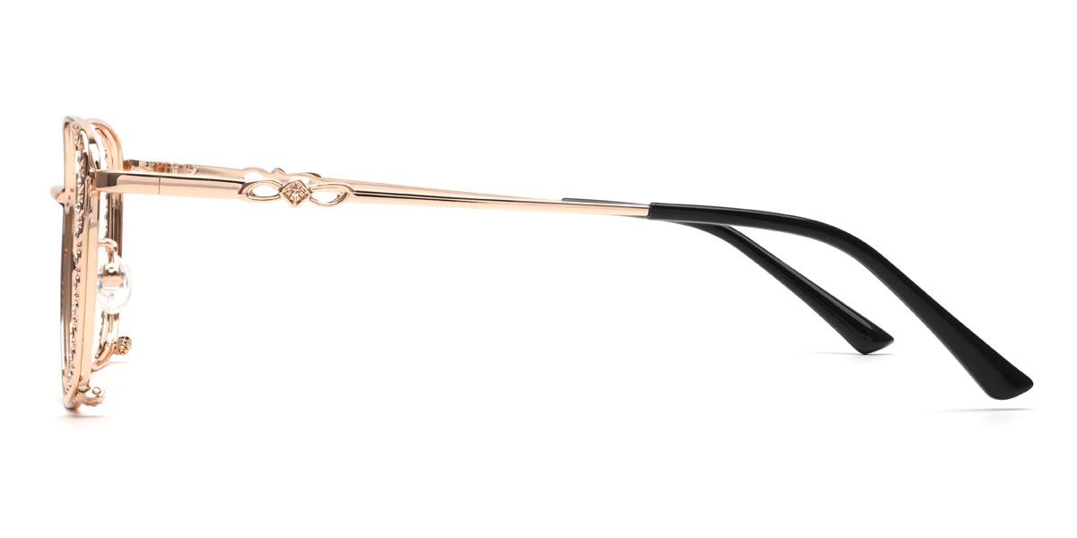 Gold Black Marilyn - Rectangle Glasses