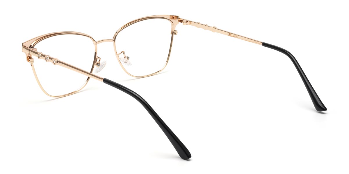 Gold Black Oprah - Rectangle Glasses