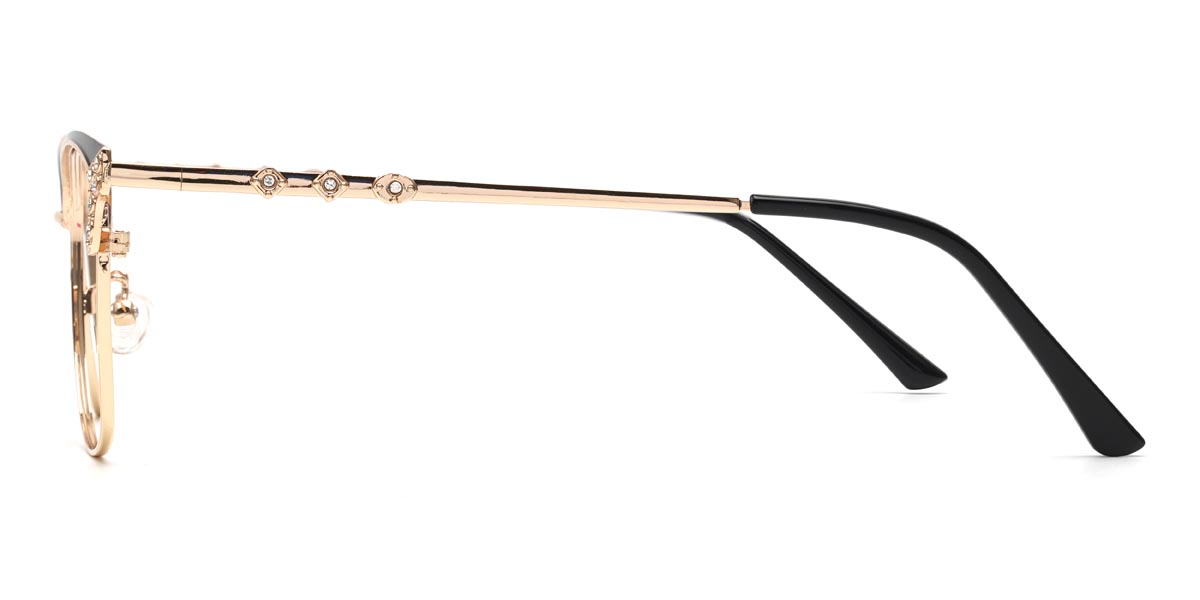 Gold Black Oprah - Rectangle Glasses