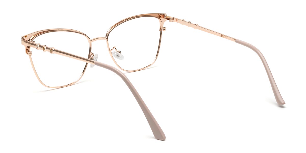 Gold Pink Oprah - Rectangle Glasses