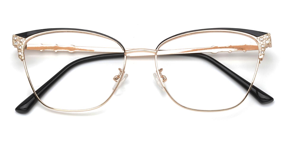 Gold Schwarz Oprah - Rectangle Glasses