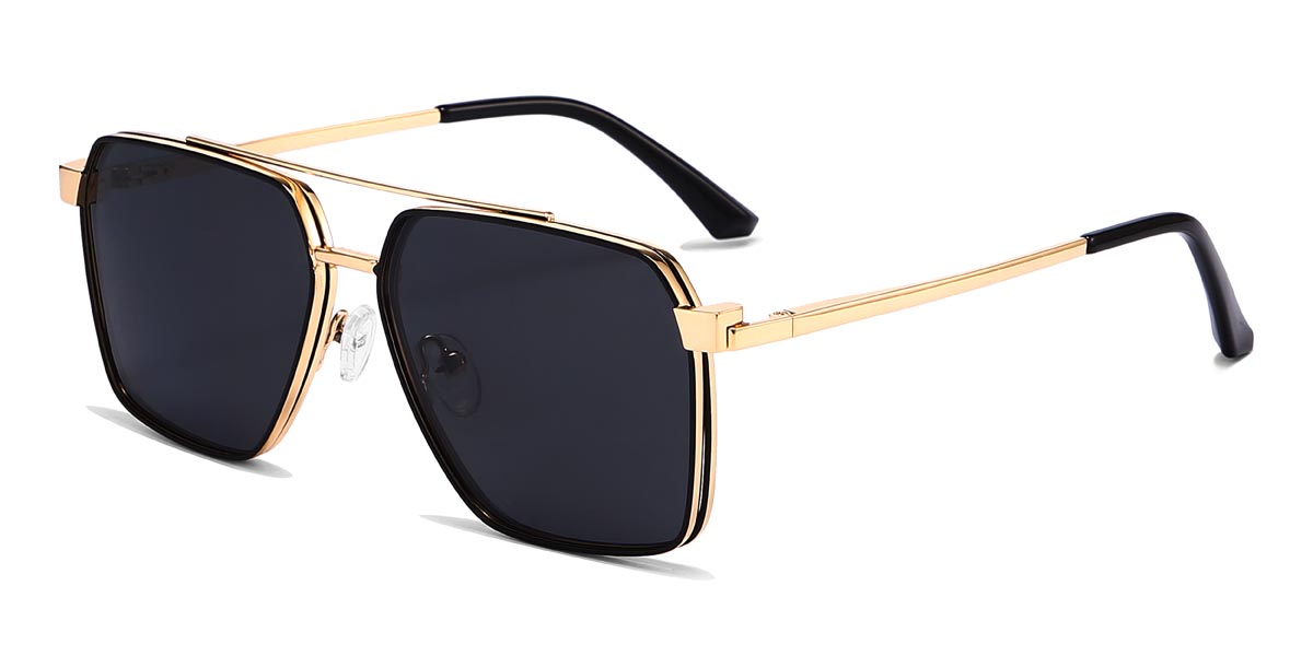 Gold Black Jimmy - Aviator Clip-On Sunglasses