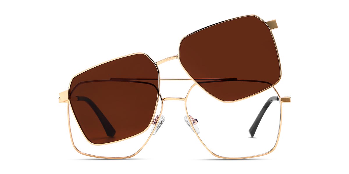 Gold Jimmy - Aviator Clip-On Sunglasses