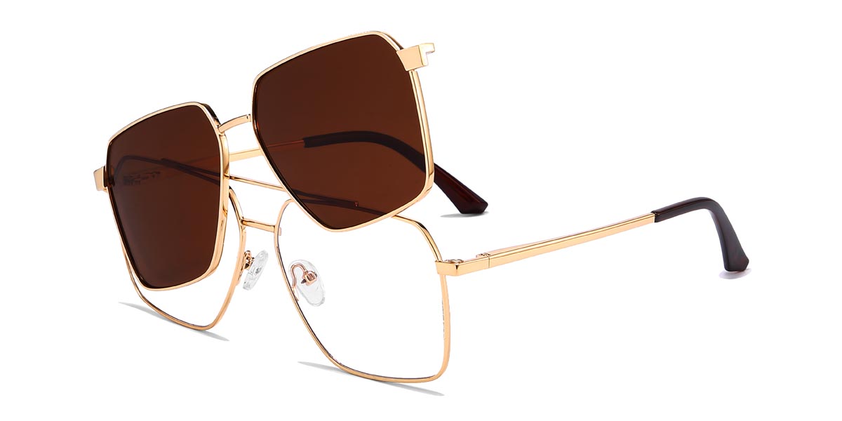 Gold Jimmy - Aviator Clip-On Sunglasses